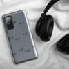 Glossy Steel Panel Industrial Tough Case for Samsung — repeating riveted steel panel pattern in cool slate and gunmetal grey