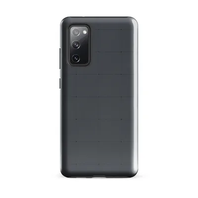 uniform dark charcoal grid of square tiles with fine dark lines and subtle tonal variation on a slate background on Glossy Dark Grid Slate Tough Case for Samsung - default - Front view