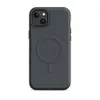 Matte Midnight Slate MagSafe Tough Case for iPhone — seamless offset grid of dark charcoal slate tiles with subtle rounded