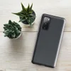 Glossy Dark Grid Slate Tough Case for Samsung — uniform dark charcoal grid of square tiles with fine dark lines and subtle