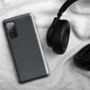 Glossy Dark Grid Slate Tough Case for Samsung — uniform dark charcoal grid of square tiles with fine dark lines and subtle