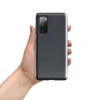 Glossy Dark Grid Slate Tough Case for Samsung — uniform dark charcoal grid of square tiles with fine dark lines and subtle