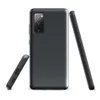 Glossy Slate Grid Tough Case for Samsung — staggered rectangular tile grid pattern in deep charcoal and dark slate gray