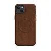 Matte Oxidized Iron Rust Patina MagSafe Tough Case for iPhone — heavily oxidized iron surface with deep burnt sienna