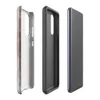 Glossy Industrial Rust Storm Tough Case for Samsung — weathered concrete panels with streaks of rust, burnt sienna
