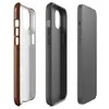Glossy Oxidized Iron Rust Patina MagSafe Tough Case for iPhone — heavily oxidized iron surface with deep burnt sienna