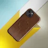 Glossy Oxidized Iron Rust Patina MagSafe Tough Case for iPhone — heavily oxidized iron surface with deep burnt sienna