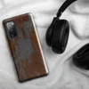 Glossy Rusted Iron Weathered Metal Tough Case for Samsung — heavily rusted iron surface with deep burnt orange corrosion