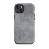 Matte Scratched Steel Urban Armor MagSafe Tough Case for iPhone — weathered grey metal surface with fine random scratches