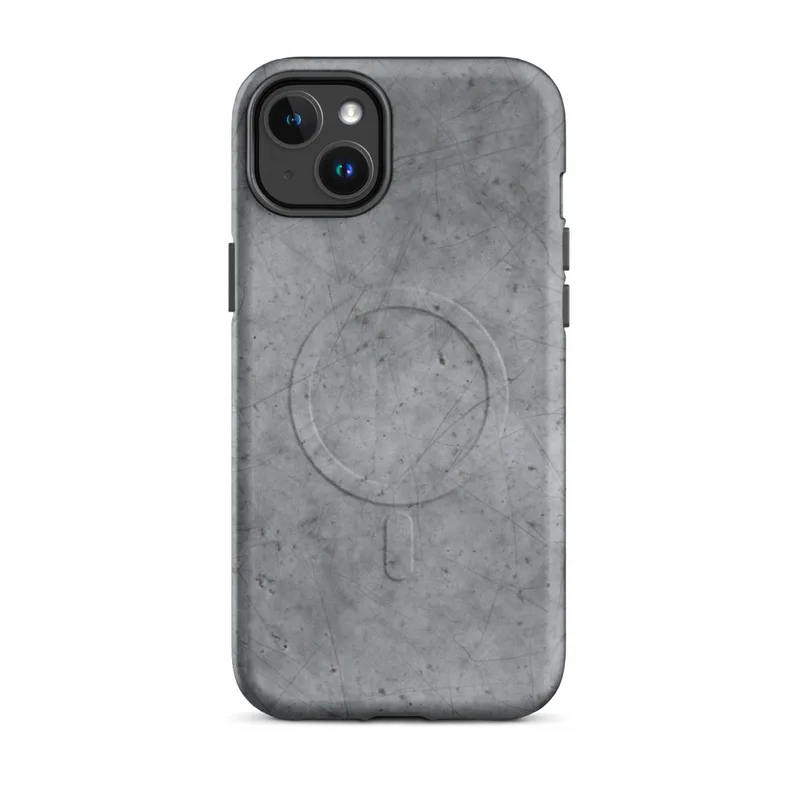 Matte Scratched Steel Urban Armor MagSafe Tough Case for iPhone — weathered grey metal surface with fine random scratches