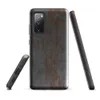 Glossy Rusted Iron Fortress Tough Case for Samsung — heavily weathered steel plate with streaks of orange rust bleeding