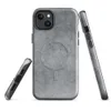 Glossy Scratched Steel Urban Armor MagSafe Tough Case for iPhone — weathered grey metal surface with fine random scratches