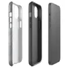 Glossy Scratched Steel Urban Armor MagSafe Tough Case for iPhone — weathered grey metal surface with fine random scratches