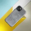 Glossy Scratched Steel Urban Armor MagSafe Tough Case for iPhone — weathered grey metal surface with fine random scratches