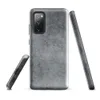 Glossy Scratched Steel Armor Tough Case for Samsung — scratched brushed steel surface with fine random score marks, rust