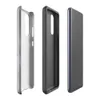 Glossy Scratched Steel Armor Tough Case for Samsung — scratched brushed steel surface with fine random score marks, rust