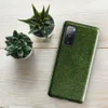 Glossy Lush Green Meadow Tough Case for Samsung — aerial view of dense wild clover and ground cover in layered shades