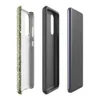 Glossy Forest Floor Moss Tough Case for Samsung — top-down view of dense green moss covered with scattered pine needles