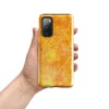 Glossy Solar Flare Scratch Tough Case for Samsung — mottled golden yellow and burnt orange surface with scattered