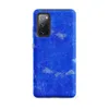 Matte Electric Blue Storm Tough Case for Samsung — vivid cobalt blue surface covered in white scratch lines, gray ink