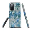 Glossy Arctic Storm Shattered Ice Tough Case for Samsung — splattered paint texture in teal, cerulean blue, and forest green