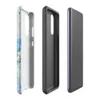 Glossy Arctic Storm Shattered Ice Tough Case for Samsung — splattered paint texture in teal, cerulean blue, and forest green