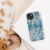 Glossy Frozen Tide Abstract MagSafe Tough Case for iPhone — layered abstract texture of icy blue, deep teal, and pale grey