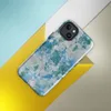 Glossy Frozen Tide Abstract MagSafe Tough Case for iPhone — layered abstract texture of icy blue, deep teal, and pale grey