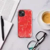Glossy Red Chaos Splatter MagSafe Tough Case for iPhone — explosive silver and white paint splatters with wild brushstrokes