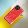 Glossy Red Chaos Splatter MagSafe Tough Case for iPhone — explosive silver and white paint splatters with wild brushstrokes