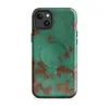 Glossy Patina Copper Weathered MagSafe Tough Case for iPhone — aged copper surface with teal-green verdigris patina