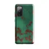 Glossy Patina Copper Corrosion Tough Case for Samsung — aged copper surface with teal verdigris patina and exposed