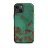 Matte Patina Copper Weathered MagSafe Tough Case for iPhone — aged copper surface with teal-green verdigris patina spreading