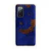 Matte Cobalt Rust Storm Tough Case for Samsung — cobalt blue painted surface with scattered rust-orange oxidized patches