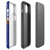 Glossy Rust and Cobalt Storm MagSafe Tough Case for iPhone — cobalt blue painted surface with irregular rust-orange patches
