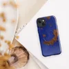 Glossy Rust and Cobalt Storm MagSafe Tough Case for iPhone — cobalt blue painted surface with irregular rust-orange patches