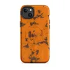 Matte Rustic Orange Rust Texture MagSafe Tough Case for iPhone — cracked orange paint peeling away to reveal dark brown rust