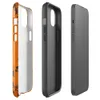 Glossy Rustic Orange Rust Texture MagSafe Tough Case for iPhone — cracked orange paint peeling away to reveal dark brown