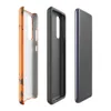 Glossy Rust Never Sleeps Tough Case for Samsung — cracked orange paint peeling away to reveal dark iron rust patches across