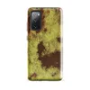 Glossy Rusted Decay Industrial Tough Case for Samsung — peeling olive and gold paint revealing deep rust-red corroded metal