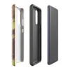 Glossy Rusted Decay Industrial Tough Case for Samsung — peeling olive and gold paint revealing deep rust-red corroded metal
