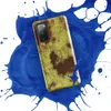 Glossy Rusted Decay Industrial Tough Case for Samsung — peeling olive and gold paint revealing deep rust-red corroded metal