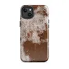Glossy Rust and Ruin MagSafe Tough Case for iPhone — close-up texture of deep rust-brown oxidized metal beneath cracked