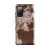 Glossy Rusted Iron Decay Tough Case for Samsung — close-up of heavily rusted iron with crumbling white paint peeling away