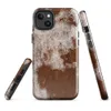 Glossy Rust and Ruin MagSafe Tough Case for iPhone — close-up texture of deep rust-brown oxidized metal beneath cracked