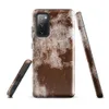 Glossy Rusted Iron Decay Tough Case for Samsung — close-up of heavily rusted iron with crumbling white paint peeling away