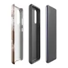 Glossy Rusted Iron Decay Tough Case for Samsung — close-up of heavily rusted iron with crumbling white paint peeling away