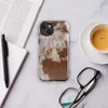 Glossy Rust and Ruin MagSafe Tough Case for iPhone — close-up texture of deep rust-brown oxidized metal beneath cracked