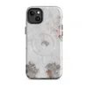 Glossy Rusted White Peeling Metal MagSafe Tough Case for iPhone — peeling white paint revealing steel-grey primer and rust