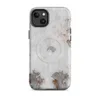 Matte Rusted White Peeling Metal MagSafe Tough Case for iPhone — peeling white paint revealing steel-grey primer and rust